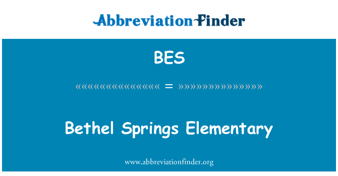 BES: Bethel Springs elemi