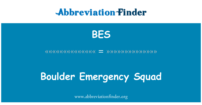 BES: Boulder Squad f ' emerġenza