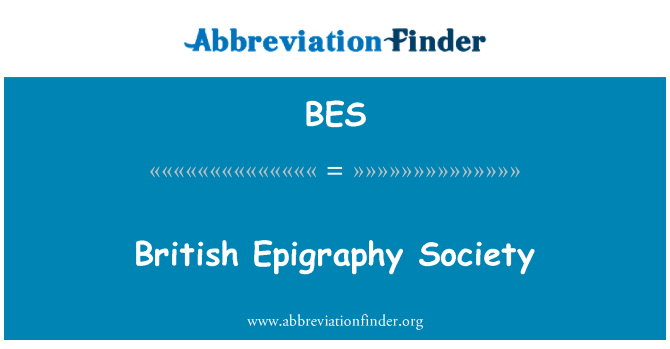 BES: Britse epigrafie samenleving