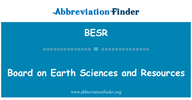BESR: Junta sobre Ciències de la terra i els recursos