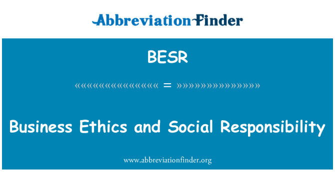 BESR: 商业伦理与社会责任