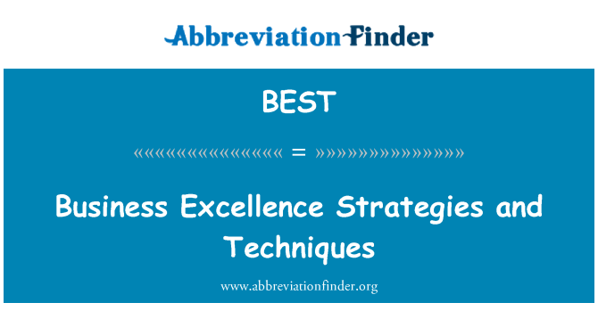 BEST: Business Excellence Strategies and Techniques