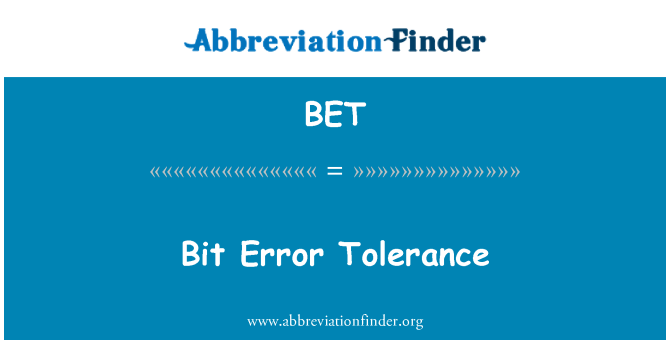 BET: Tolerance chyb bit