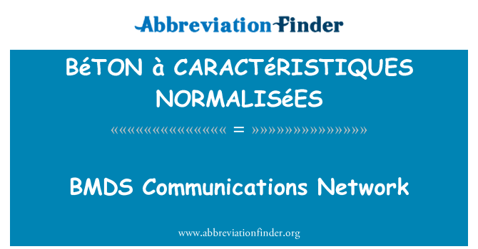 BéTON à CARACTéRISTIQUES NORMALISéES: BMDS-Kommunikationsnetz