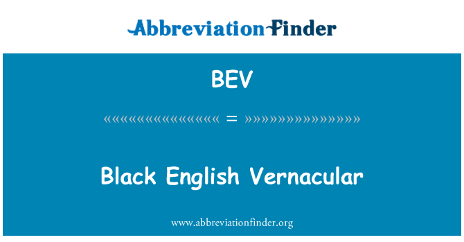 BEV: Vernakular Inggeris hitam