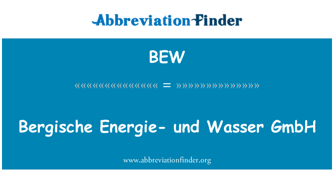 BEW: Bergischer Energie-und Wasser GmbH