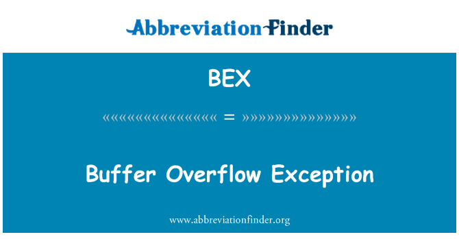 BEX: Изключение за препълване на буфер