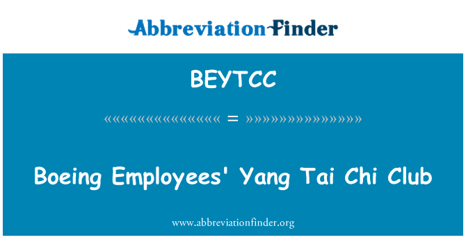 BEYTCC: Boeing zaměstnanců Yang Tai Chi klub