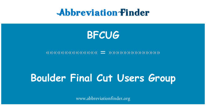 BFCUG: Boulder Final Cut brugergruppen