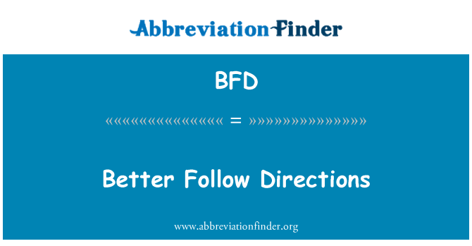 BFD: Лучше следовать направления