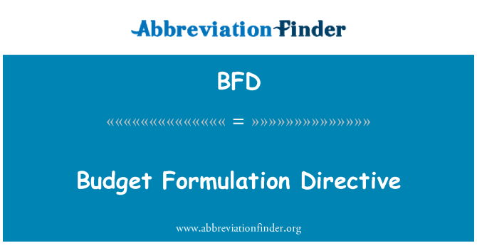 BFD: Proračun formulacije Direktive