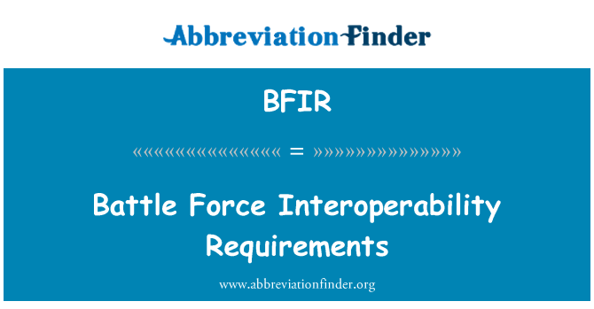 BFIR: Kamp kraft interoperabilitetskrav