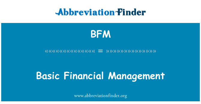 BFM: Gestione finanziaria di base