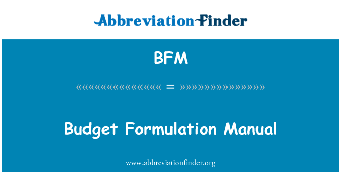 BFM: Manwal ta ' formulazzjoni tal-budget
