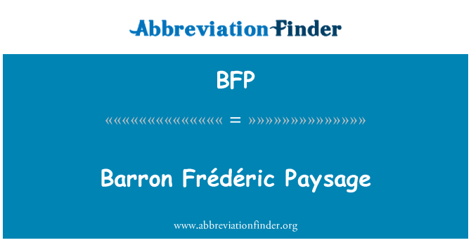 BFP: Barron Frédéric Paysage