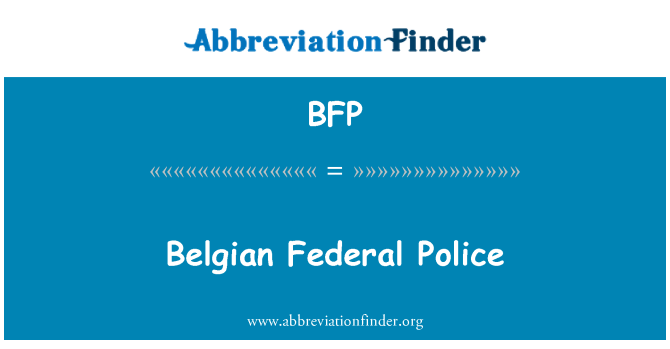 BFP: Belgijska savezna policija