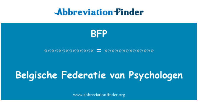 BFP: Belgische Federatie van Psychologen