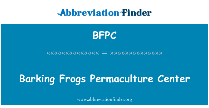 BFPC: Štěkot žáby Permakultura centrum