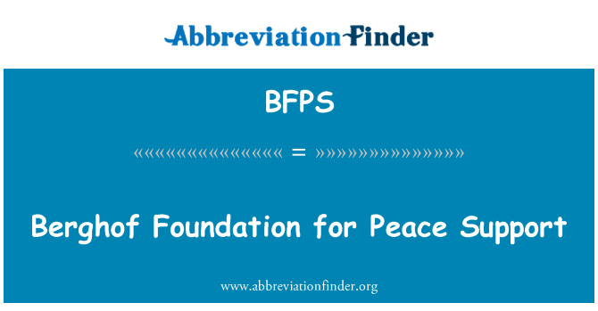 BFPS: Berghof Foundation for Peace Support