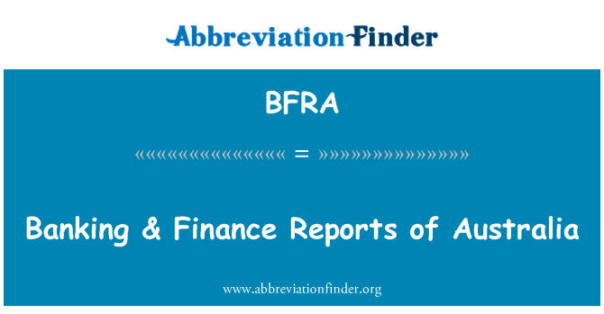 BFRA: Services & rapò finans Ostrali