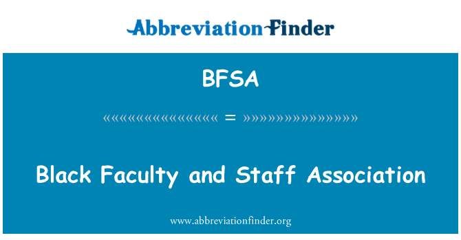 BFSA: Cyfadran ddu a Cymdeithas Staff