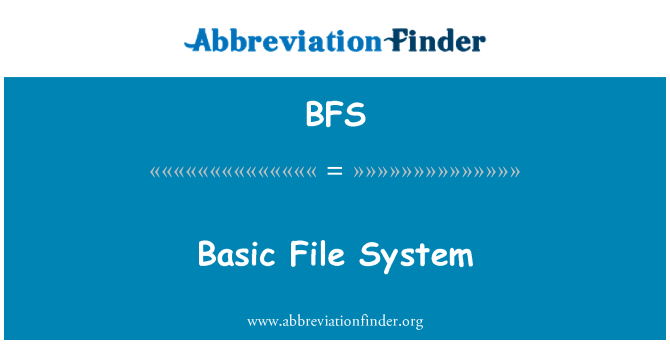 BFS: فایل های اولیه سیستم