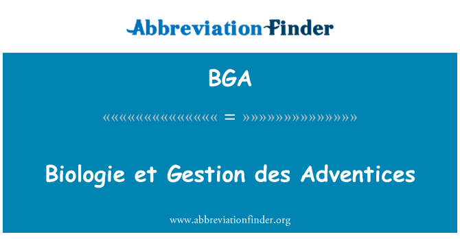 BGA: Biologie et Gestion des Adventices