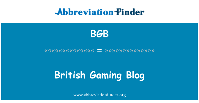 BGB: 英国游戏博客