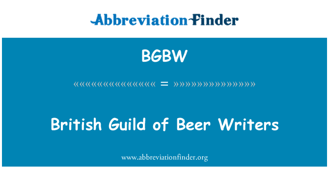 BGBW: Guild Britannique de byè ekriven