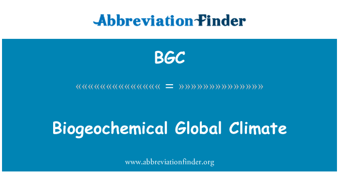 BGC: Climat Global Biogeochemical