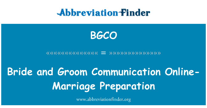 BGCO: Νύφη και γαμπρός επικοινωνίας προετοιμασία σε απευθείας σύνδεση-γάμου
