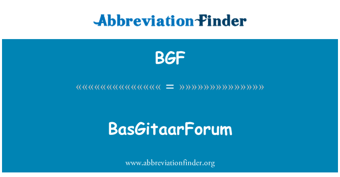 BGF: BasGitaarForum