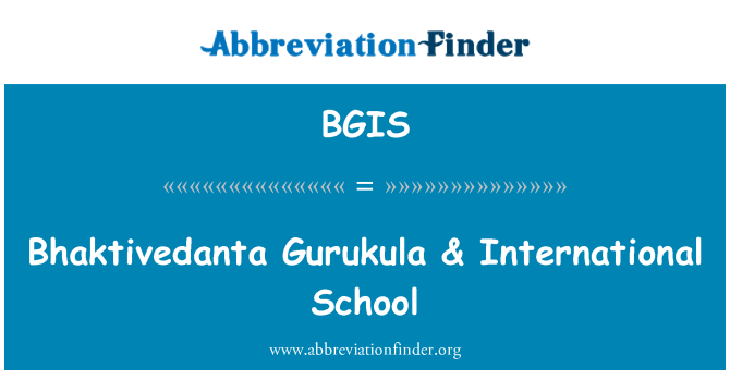 BGIS: Bhaktivedanta Gurukula & International School