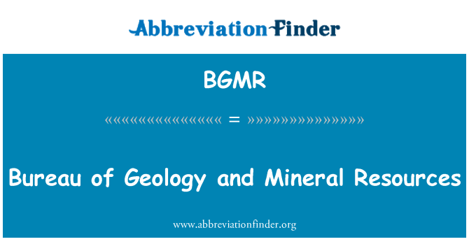 BGMR: Biro za geologijo in mineralnih surovin
