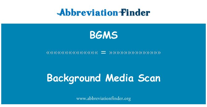 BGMS: Pozadie Media skenovanie