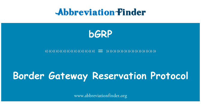 bGRP: BGP rezervare