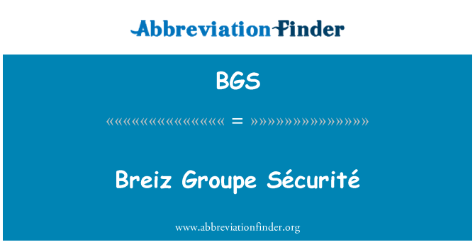 BGS: Breiz ग्रुप Sécurité