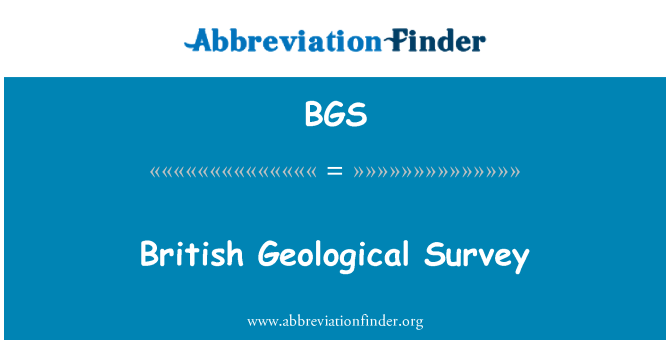 BGS: Britanske geološke službe