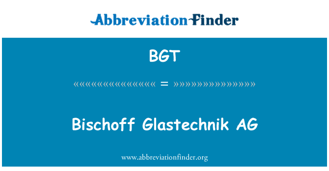 BGT: עופר Glastechnik AG