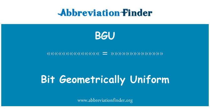 BGU: Trochę geometrycznie jednolite