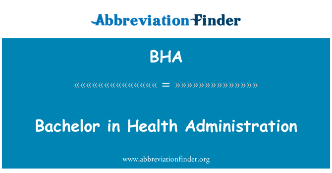 BHA: Licenciado en administración de salud