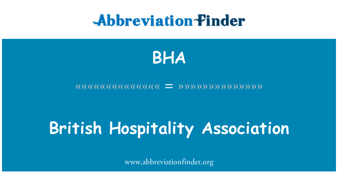 BHA: Britse gastvrijheid Association