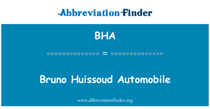 BHA: Bruno Huissoud 자동차