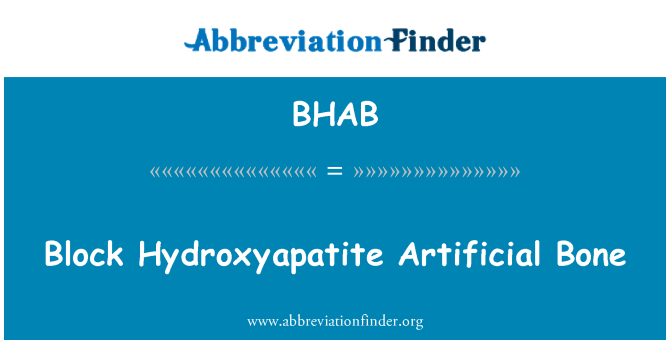 BHAB: Blocco idrossiapatite osso artificiale