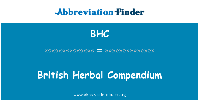 BHC: Compêndio Herbal britânico