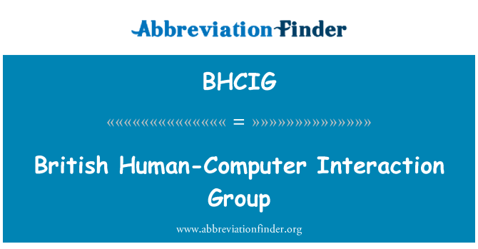 BHCIG: Grupo de interação humano-computador britânico