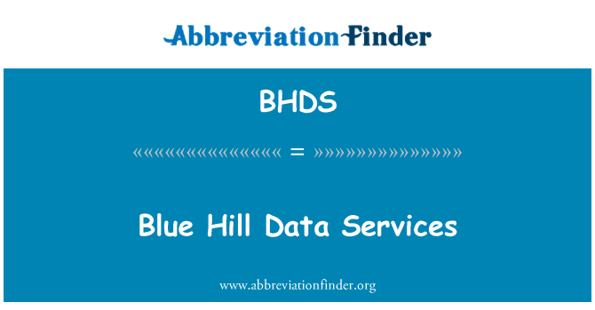 BHDS: Υπηρεσίες δεδομένων Blue Hill