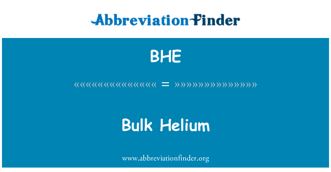 BHE: Helium massal