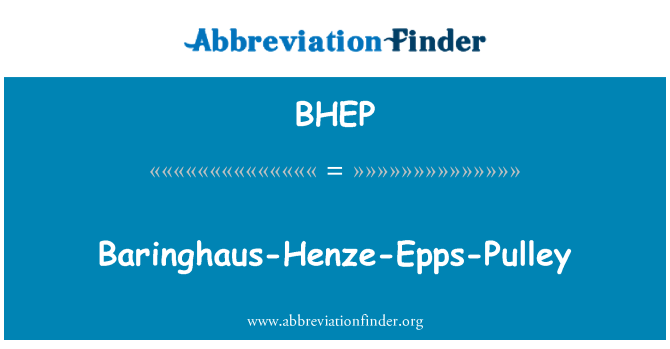 BHEP: Baringhaus-Hans Werner Henze-produits écologiques-poulie