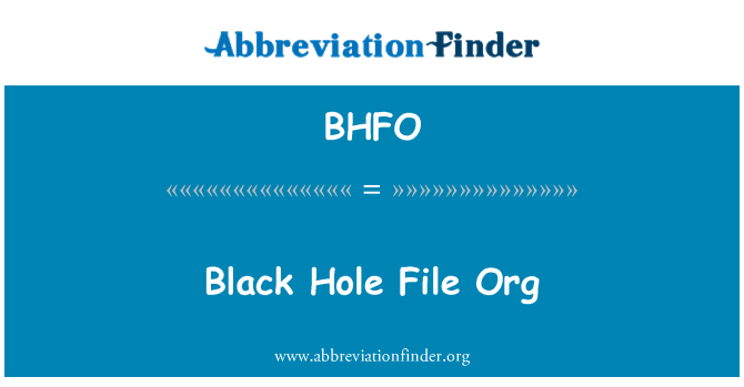 BHFO: Trou noir fichier Org